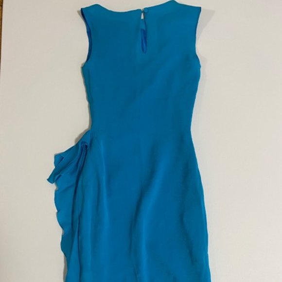 Roksanda Ilincic Kendal Silk-Gauze Dress Turquoise UK6 US2 - Picture 6 of 16